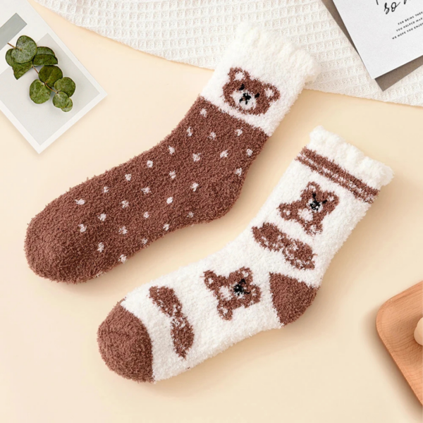 Floor Socks: Brown Bear Bliss