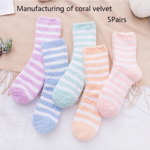 Floor Socks: Candy Stripe Collection - 5 Pairs