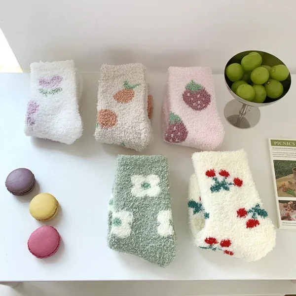 Floor Socks: Fruit & Floral Fuzzies - Image 2