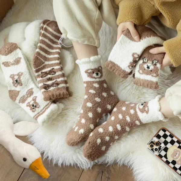 Floor Socks: Brown Bear Bliss - Image 5