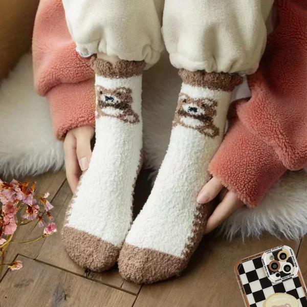 Floor Socks: Brown Bear Bliss - Image 3