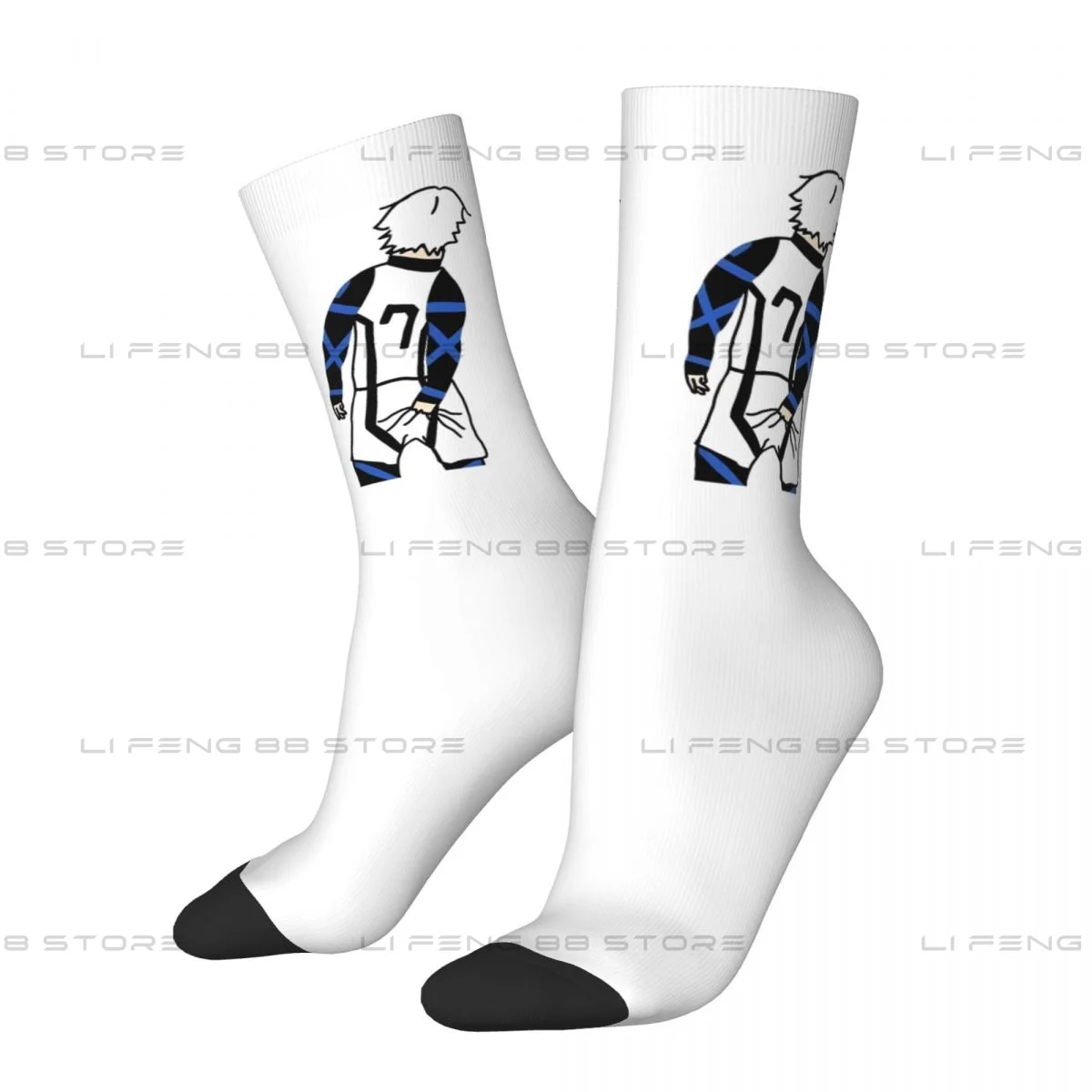 Anime Blue Lock Isagi Yoichi Unisex Winter Socks Warm Happy Socks Street Style Crazy Sock - Image 2