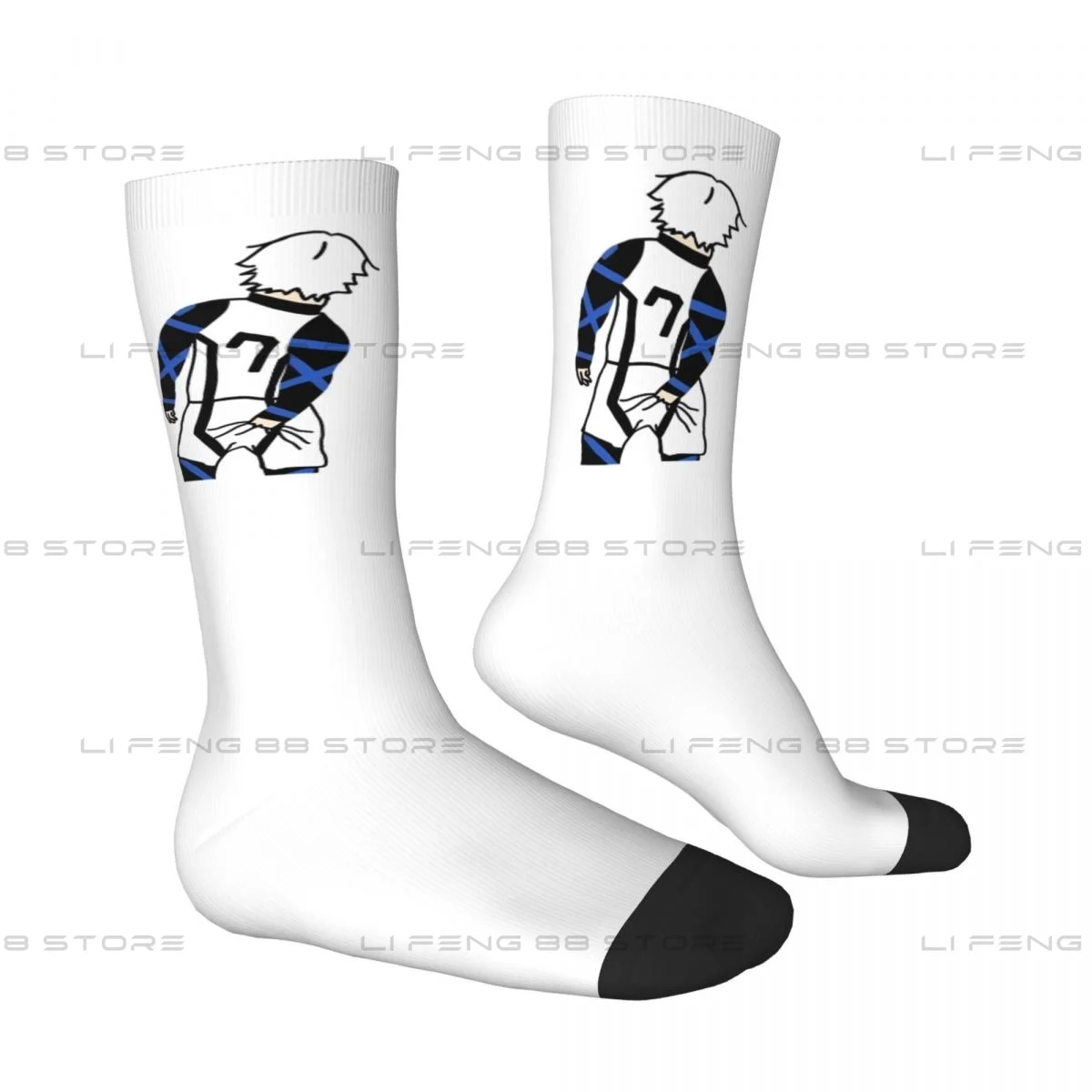 Anime Blue Lock Isagi Yoichi Unisex Winter Socks Warm Happy Socks Street Style Crazy Sock - Image 3