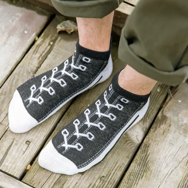 Fashion Funny Women's Men Harajuku Style Socks Kawaii Shoe Print Cute Short Sock Gift For Women Men Dropshipping - Image 2