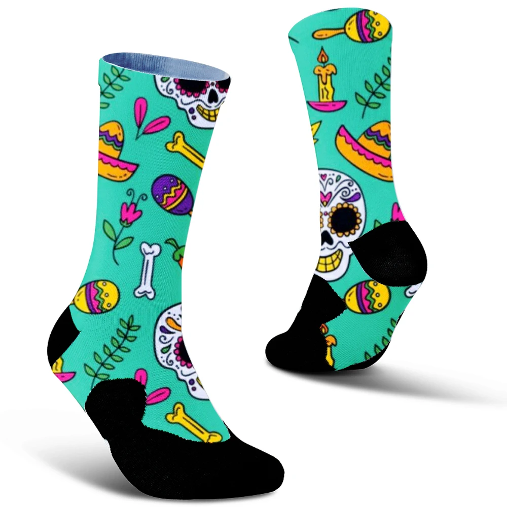 Tube Funny Happy Men Socks Novelty Skateboard Crew Casual Crazy Socks High Quality Combed Cotton Socks food Pattern Long