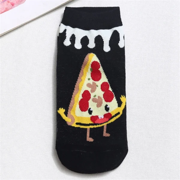 New Funny Happy Cartoon Foods Pizza Fries Hamburger Cola Hot Dog Short Socks Novel Gift Dropship - Image 4